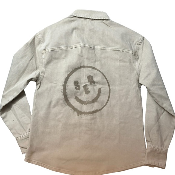 SER.O.YA Alex Shirt Unisex Jeans Jacket Size XS in Fawn NWT - Picture 3 of 9